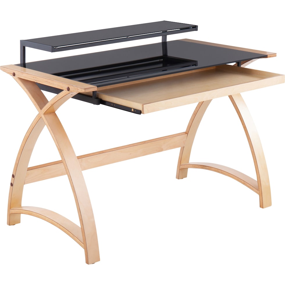 fina natural black desk   