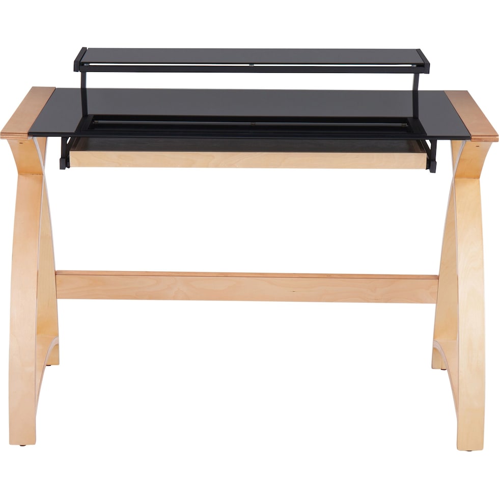 fina natural black desk   