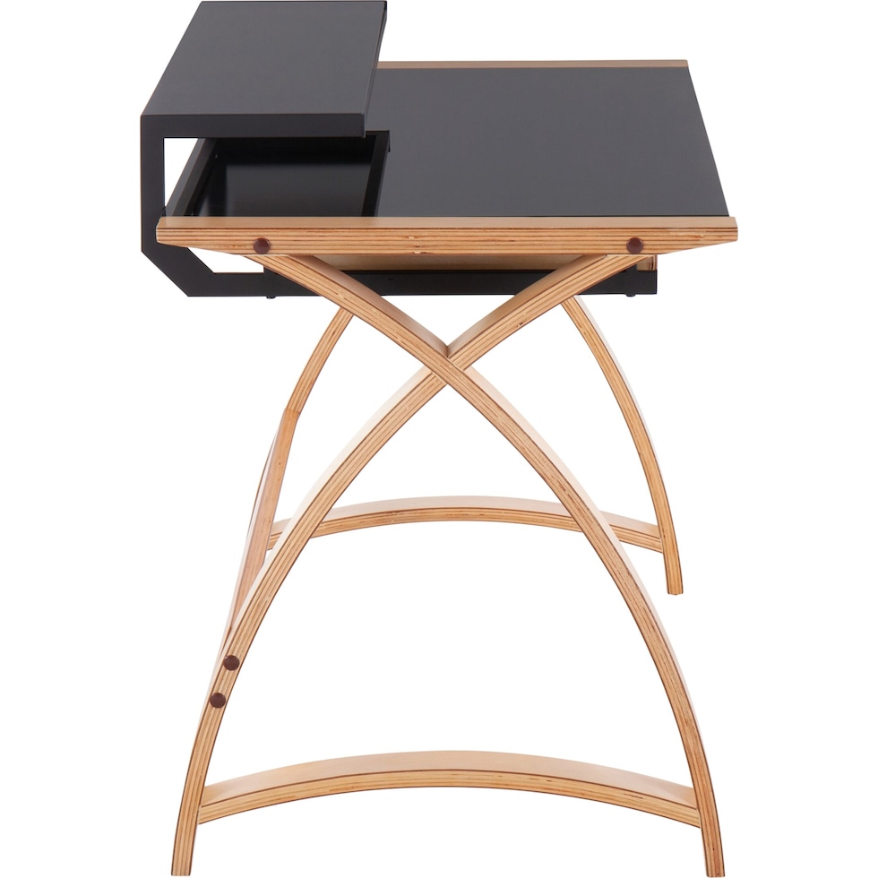 fina natural black desk   