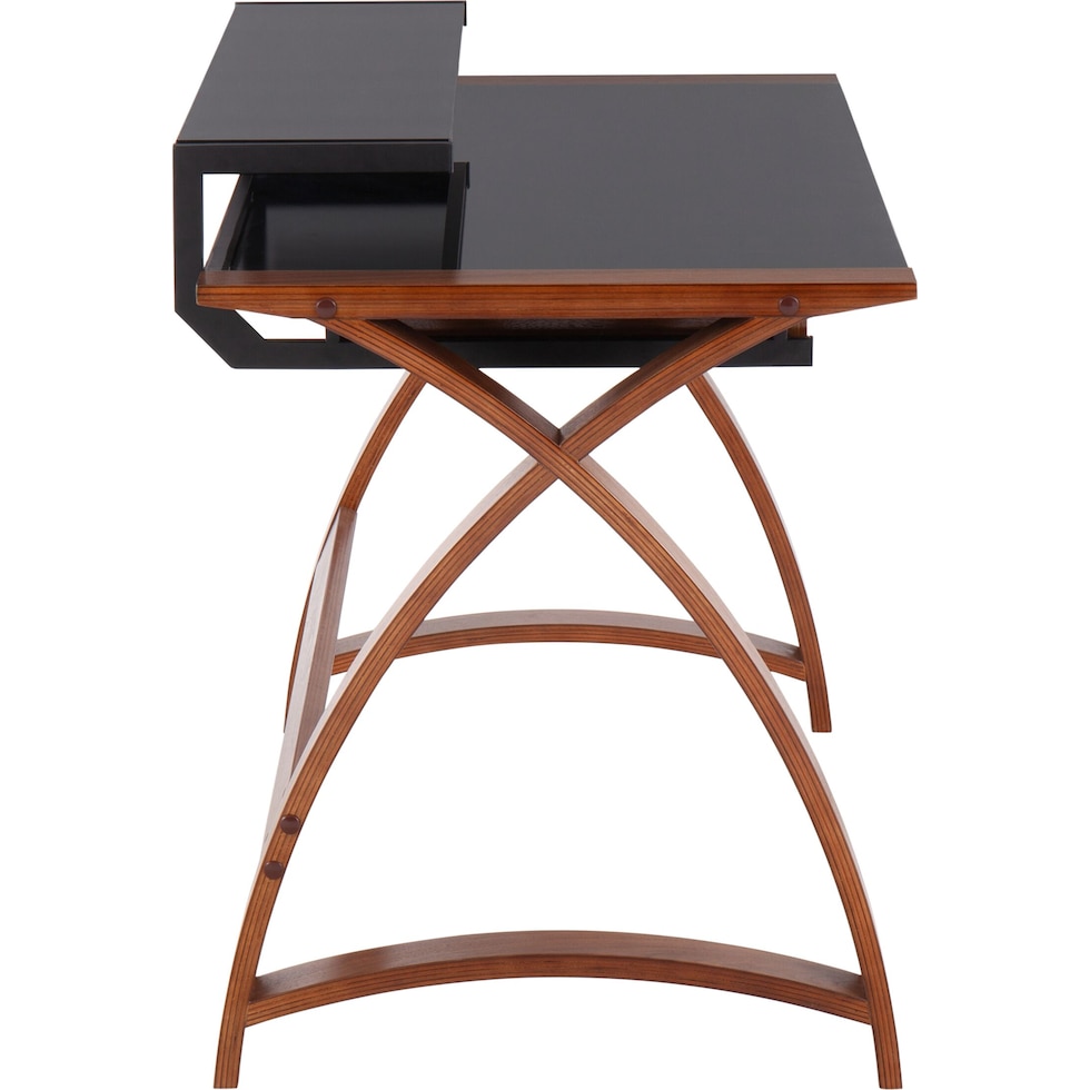 fina walnut black desk   