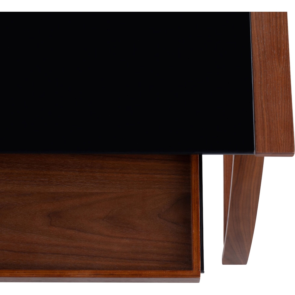 fina walnut black desk   