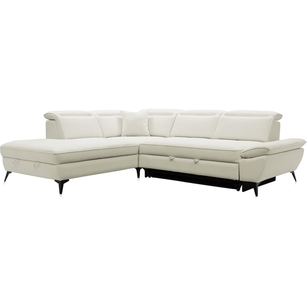 finley gray sleeper sectional   