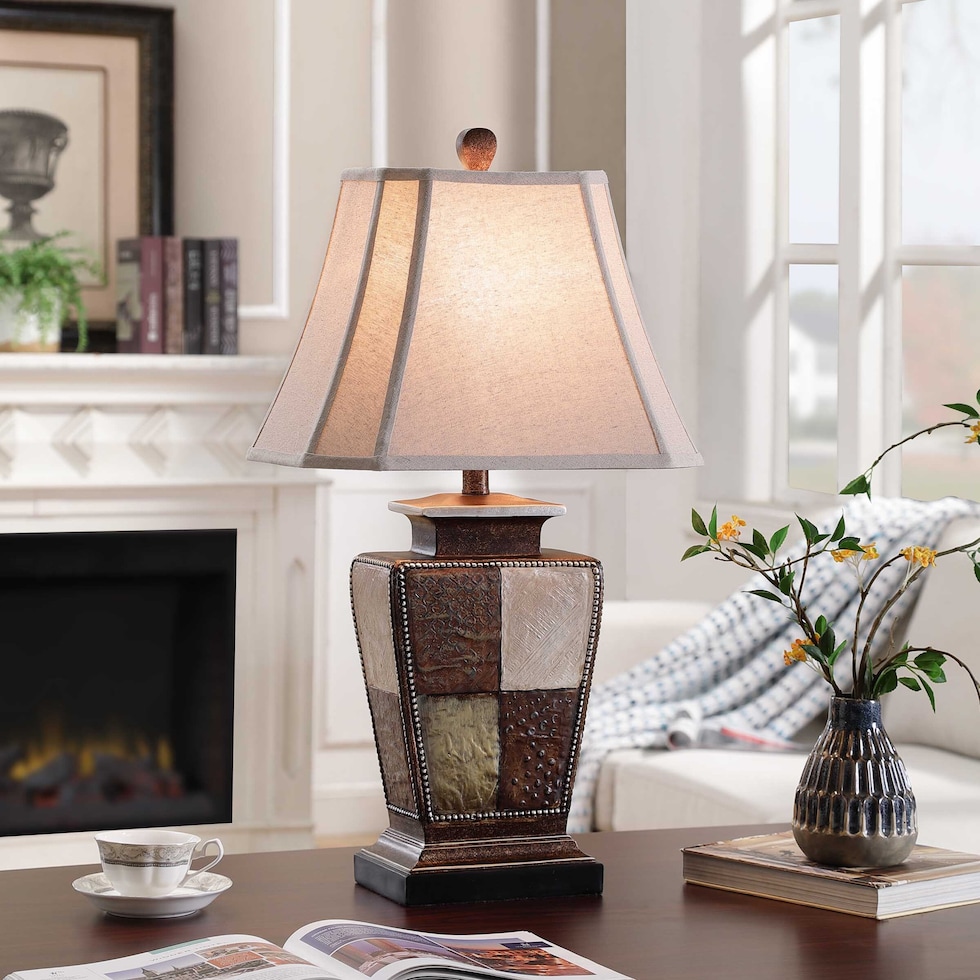 fioralba dark brown table lamp   