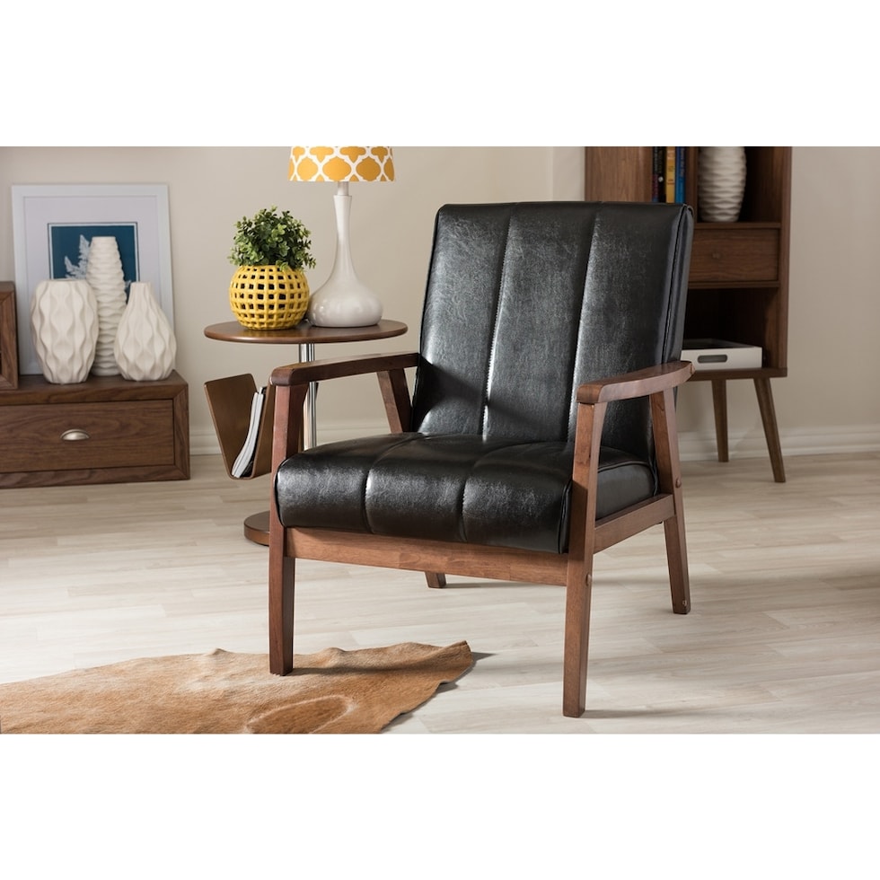 fisher black accent chair   