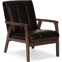fisher dark brown accent chair   