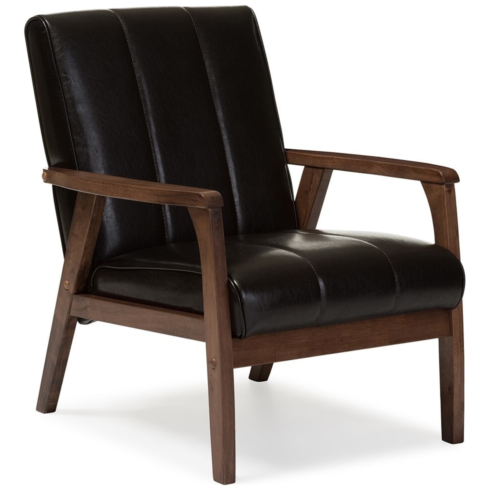 fisher dark brown accent chair   