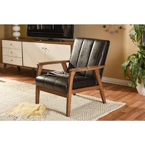 fisher dark brown accent chair   