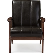 fisher dark brown accent chair   