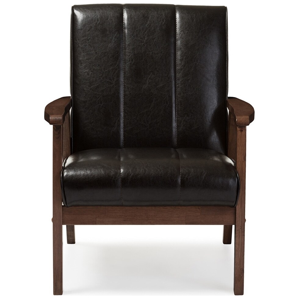 fisher dark brown accent chair   