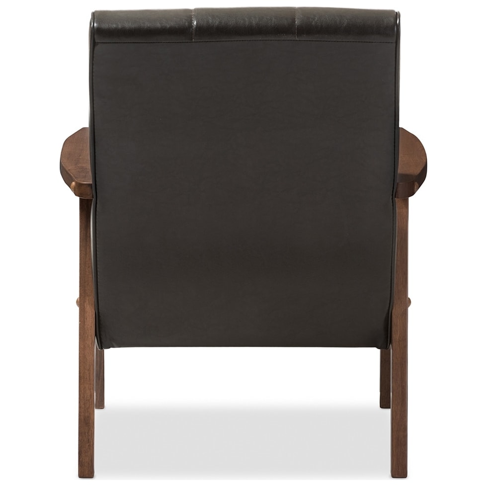 fisher dark brown accent chair   