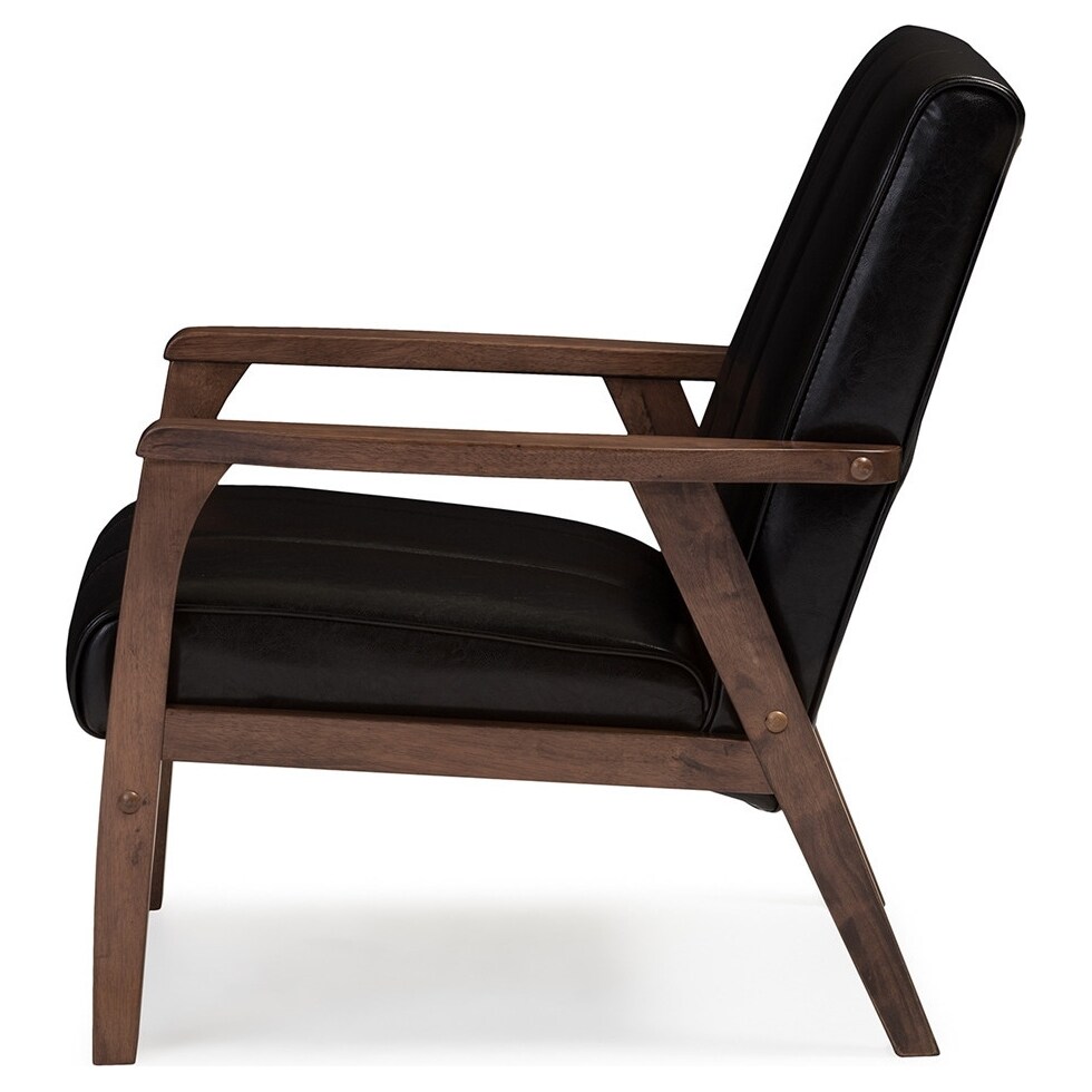 fisher dark brown accent chair   