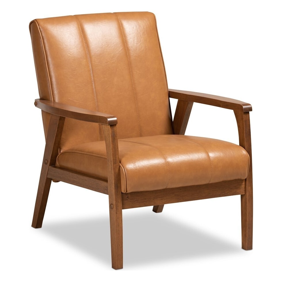 fisher light brown accent chair   