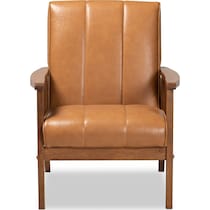 fisher light brown accent chair   