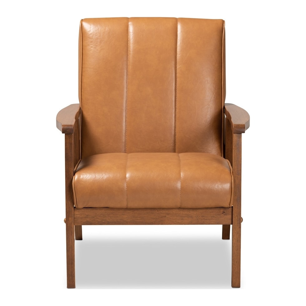 fisher light brown accent chair   