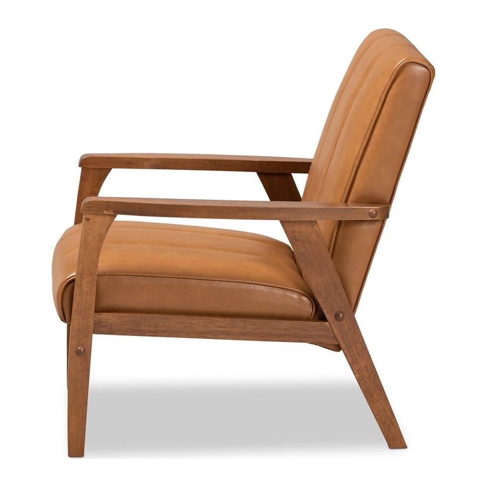fisher light brown accent chair   