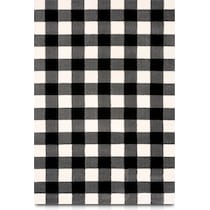 fitch plaid black area rug  x    