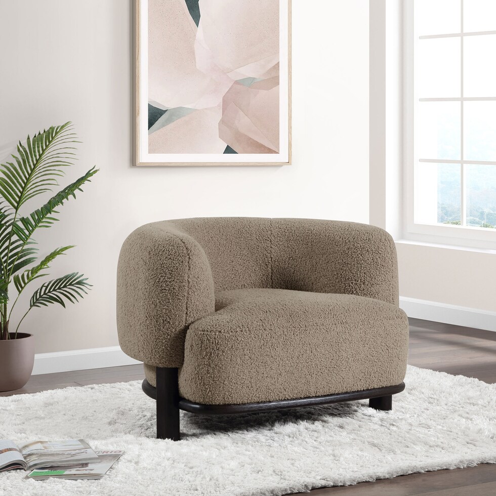fitzroy light brown accent chair   