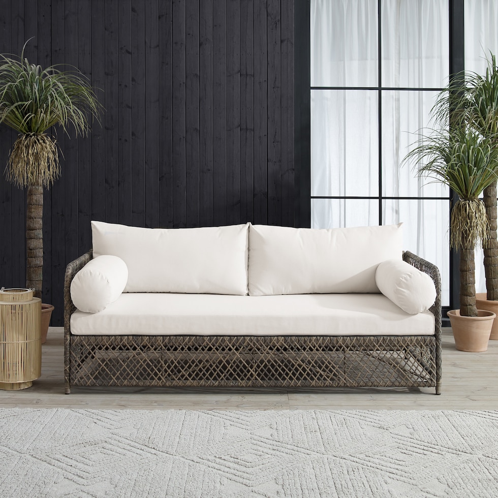 flat rock neutral outdoor sofa   