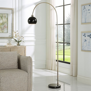 Lumen Floor Lamp - Brass/Matte Black