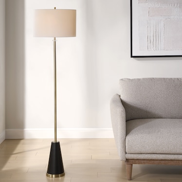 Kekoa Floor Lamp - Antique Brass/Black