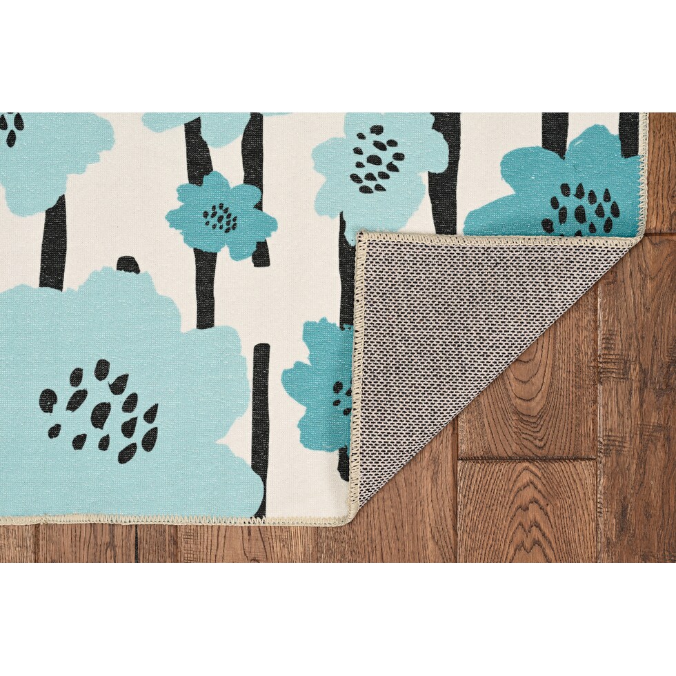 flora blue area rug  x    