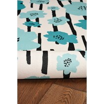 flora blue area rug  x    