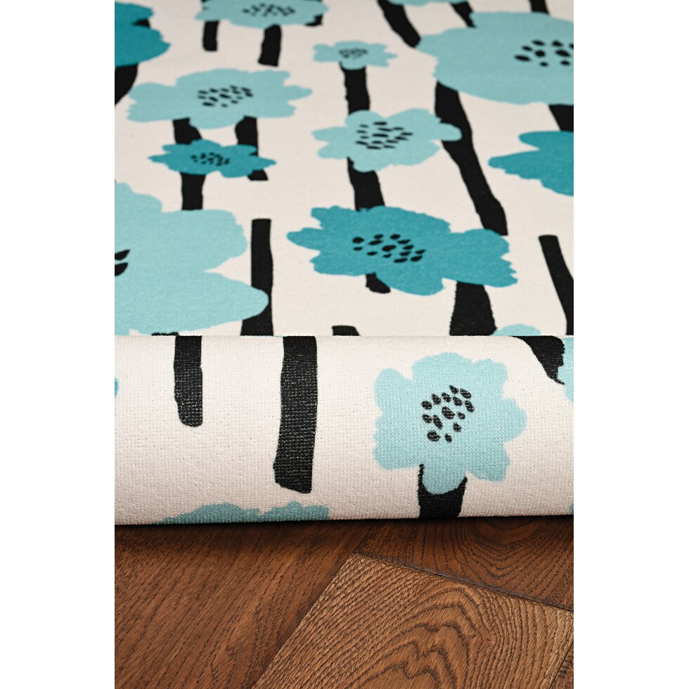 flora blue area rug  x    