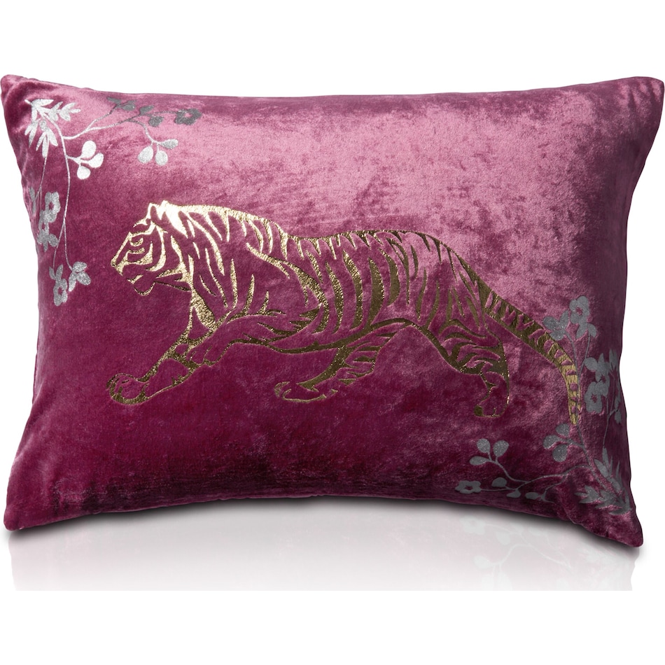 floral tiger purple accent pillow   