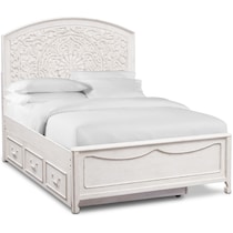 florence white full bed with trundle   