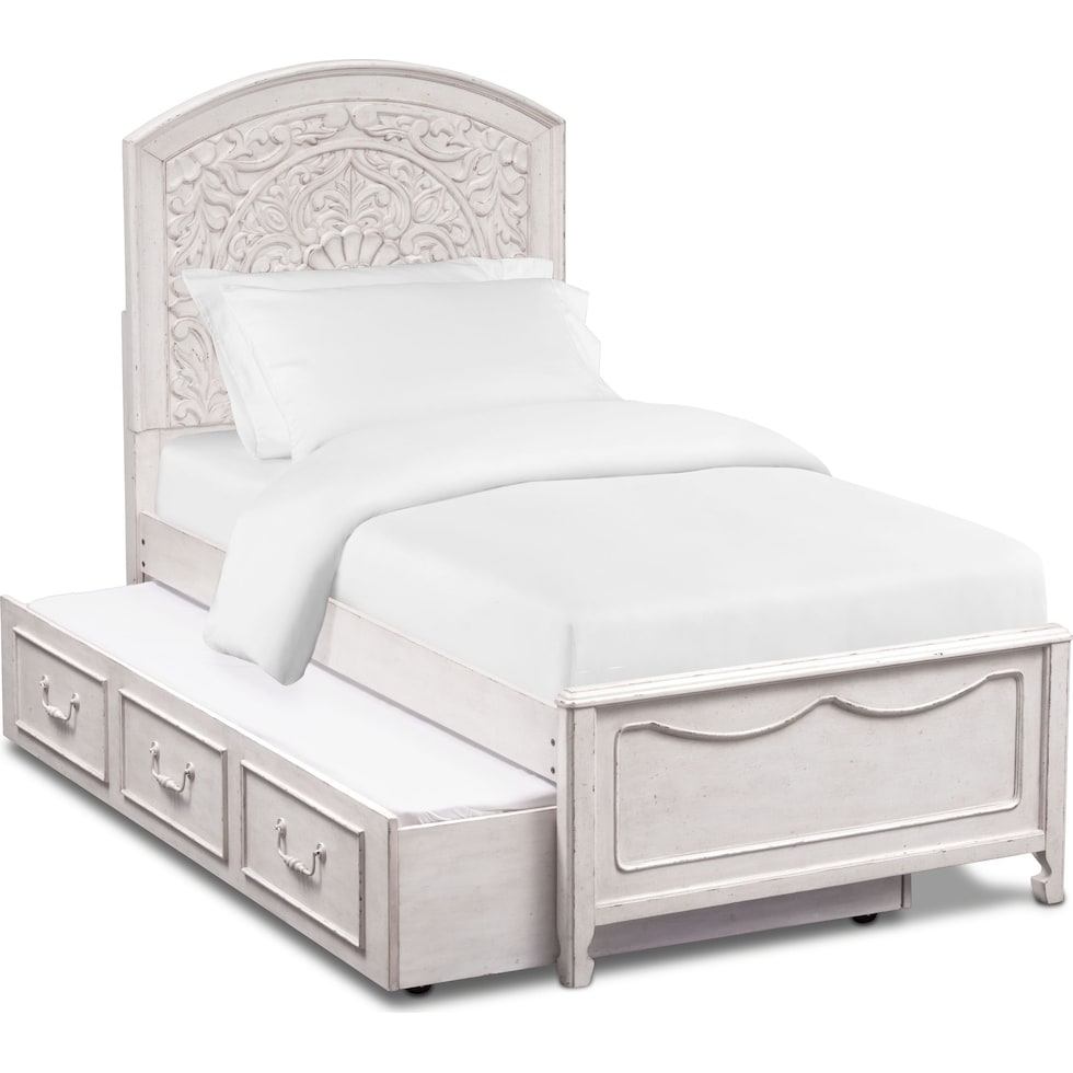 florence white twin bed with trundle   