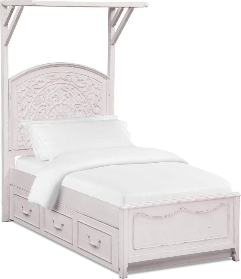 Florence Twin Canopy Trundle Bed American Signature Furniture