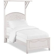 florence white twin canopy bed   