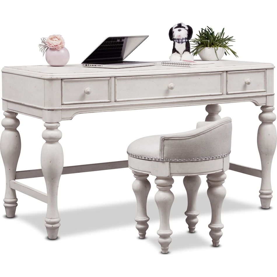 florence white vanity desk   