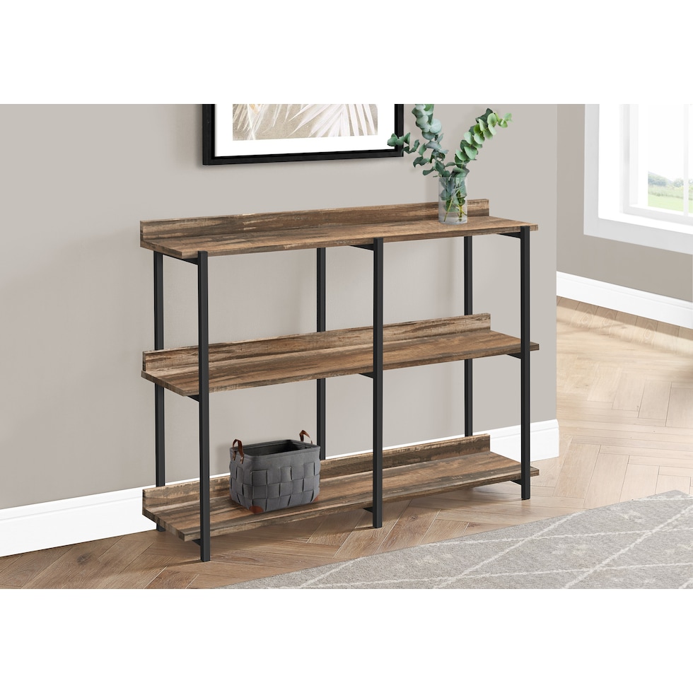 flores light brown console table   