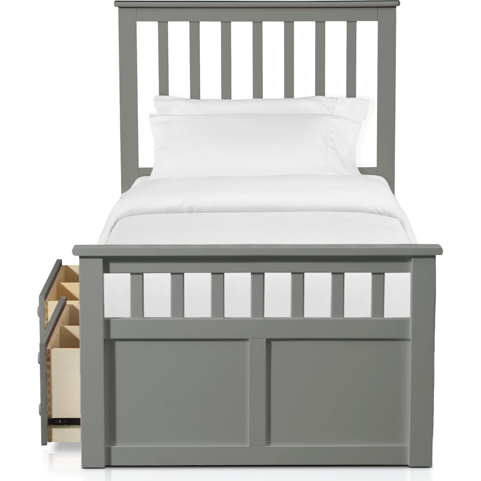 flynn youth gray full bed w storage   