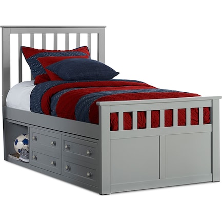 Flynn Twin Captain's Bed - Gray