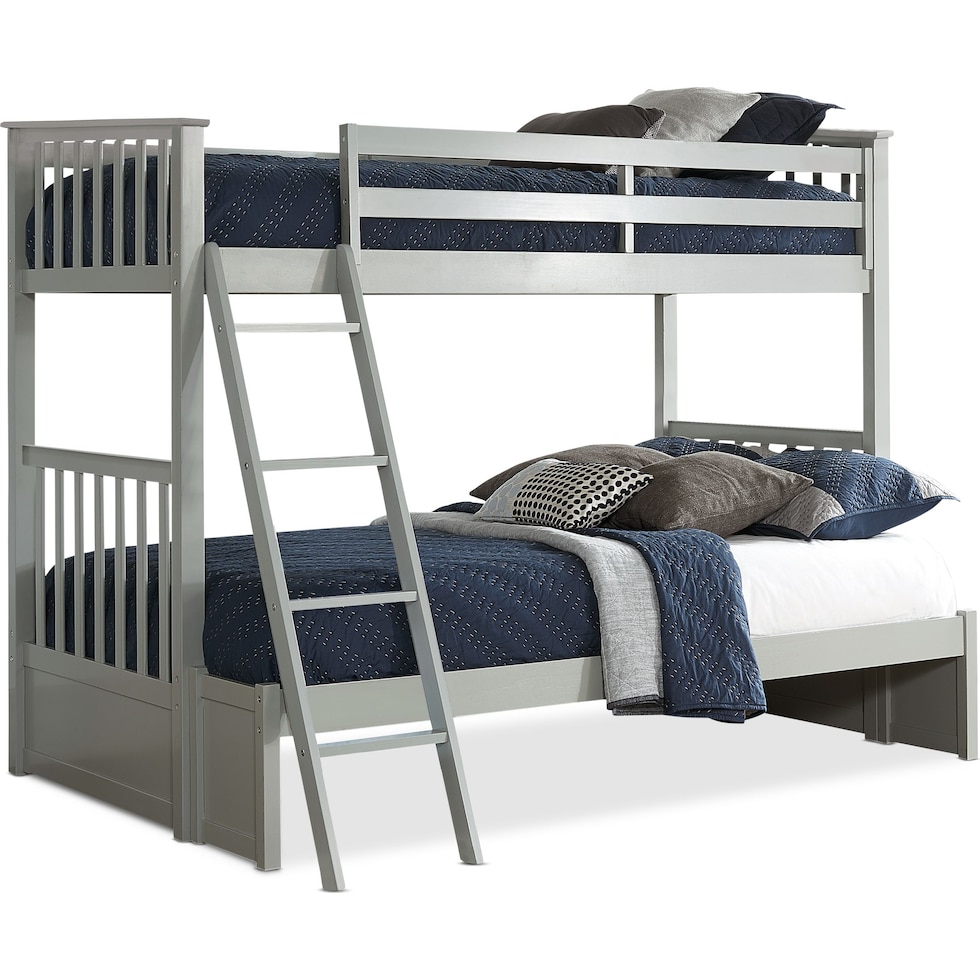 flynn youth gray twin over full bunk bed   