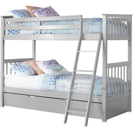Flynn Twin over Twin Trundle Bunk Bed - Gray