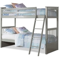flynn youth gray twin over twin bunk bed   