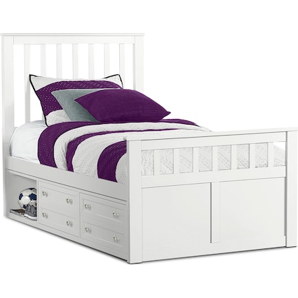 Flynn Twin Captain's Bed - White