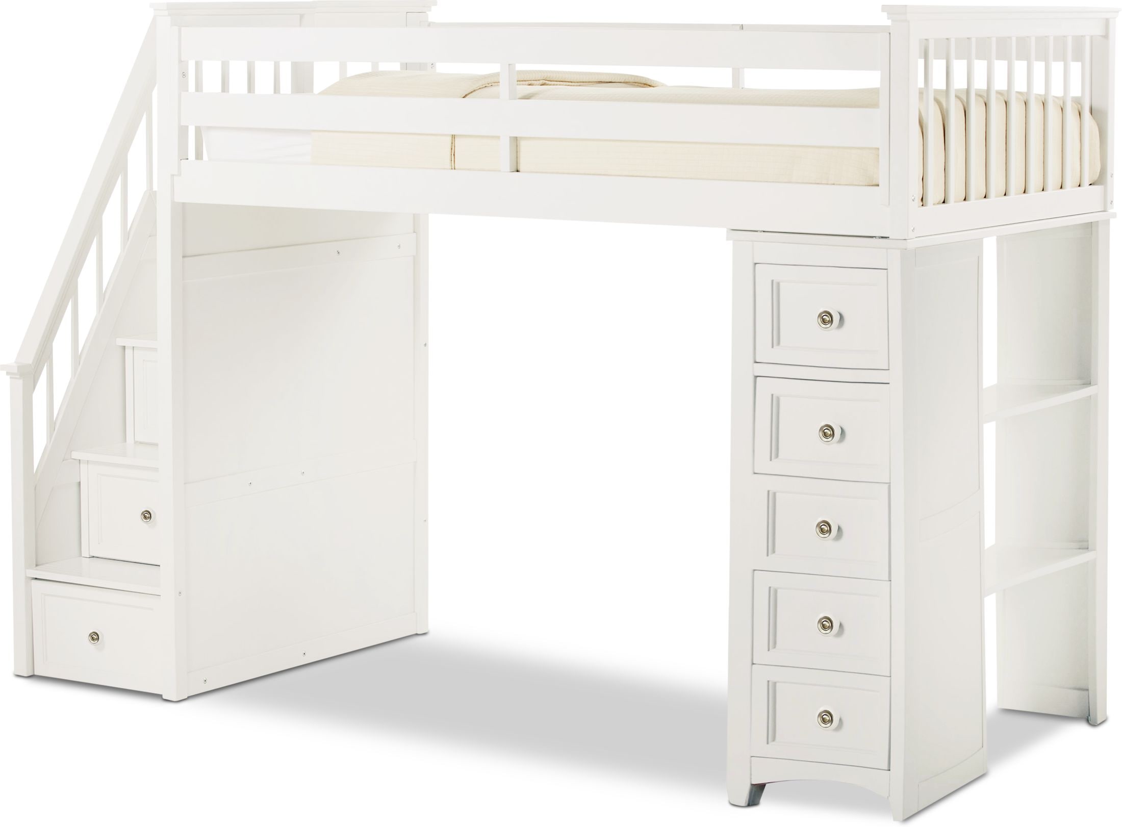 Flynn Loft Bed With Storage Stairs And, Embrace Twin Loft Bed With Storage Steps