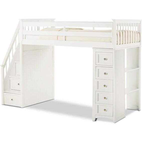 Flynn Storage Bunk Bed with Storage Stairs American Signature Furniture