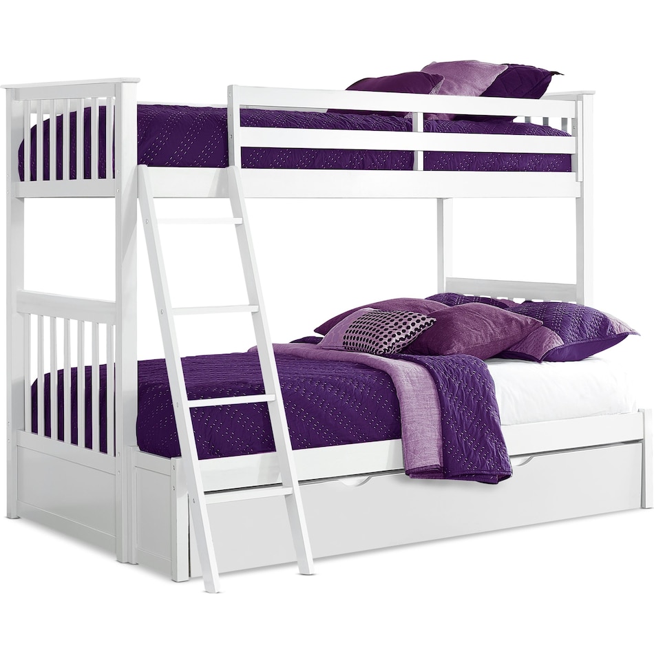 Flynn Twin over Full Trundle Bunk Bed White American Signature