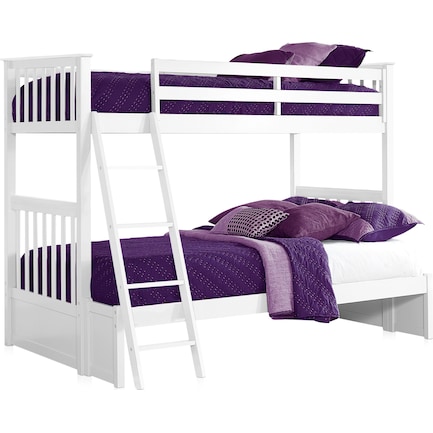 Flynn Twin over Full Bunk Bed - White