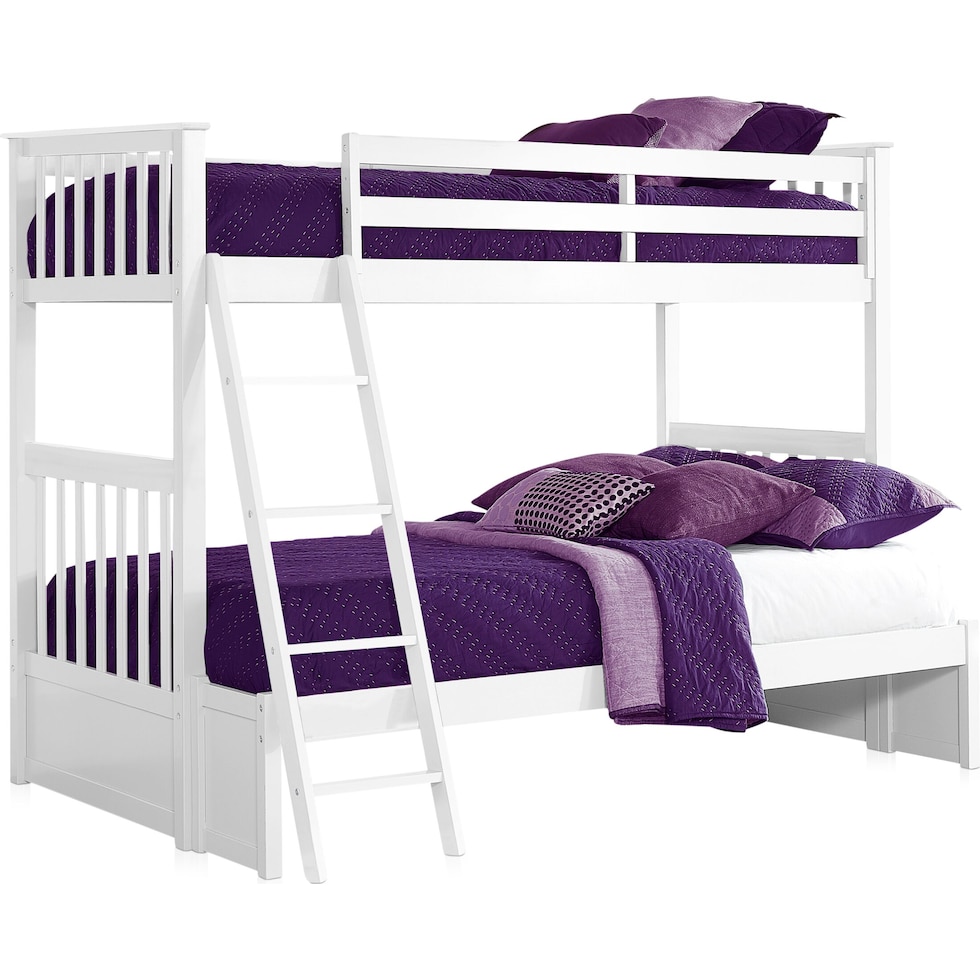 flynn youth white twin over full bunk bed   