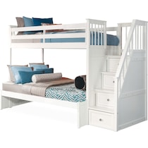 flynn youth white twin over full stair bunk bed   