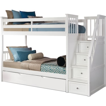 Undefined American Signature Furniture, Twin Bunk Bed With Trundle And Stairs