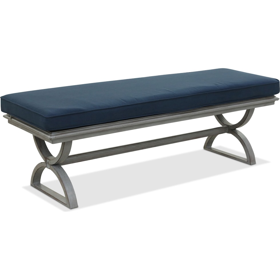 folly blue outdoor bench   