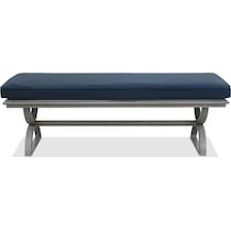 folly blue outdoor bench   