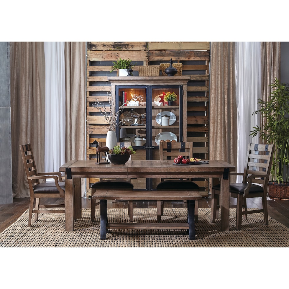 fonda dark brown dining table   